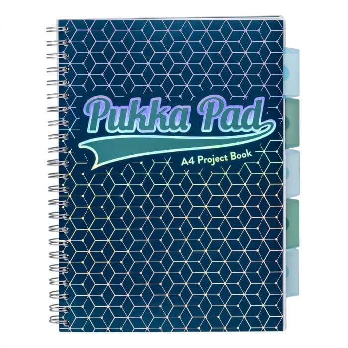 Caiet cu spira si separatoare A4 Pukka Pads PB Glee dictando 200 pag albastru inchis Caiet cu spira si separatoare A4 Pukka Pads PB Glee dictando 200 pag albastru inchis